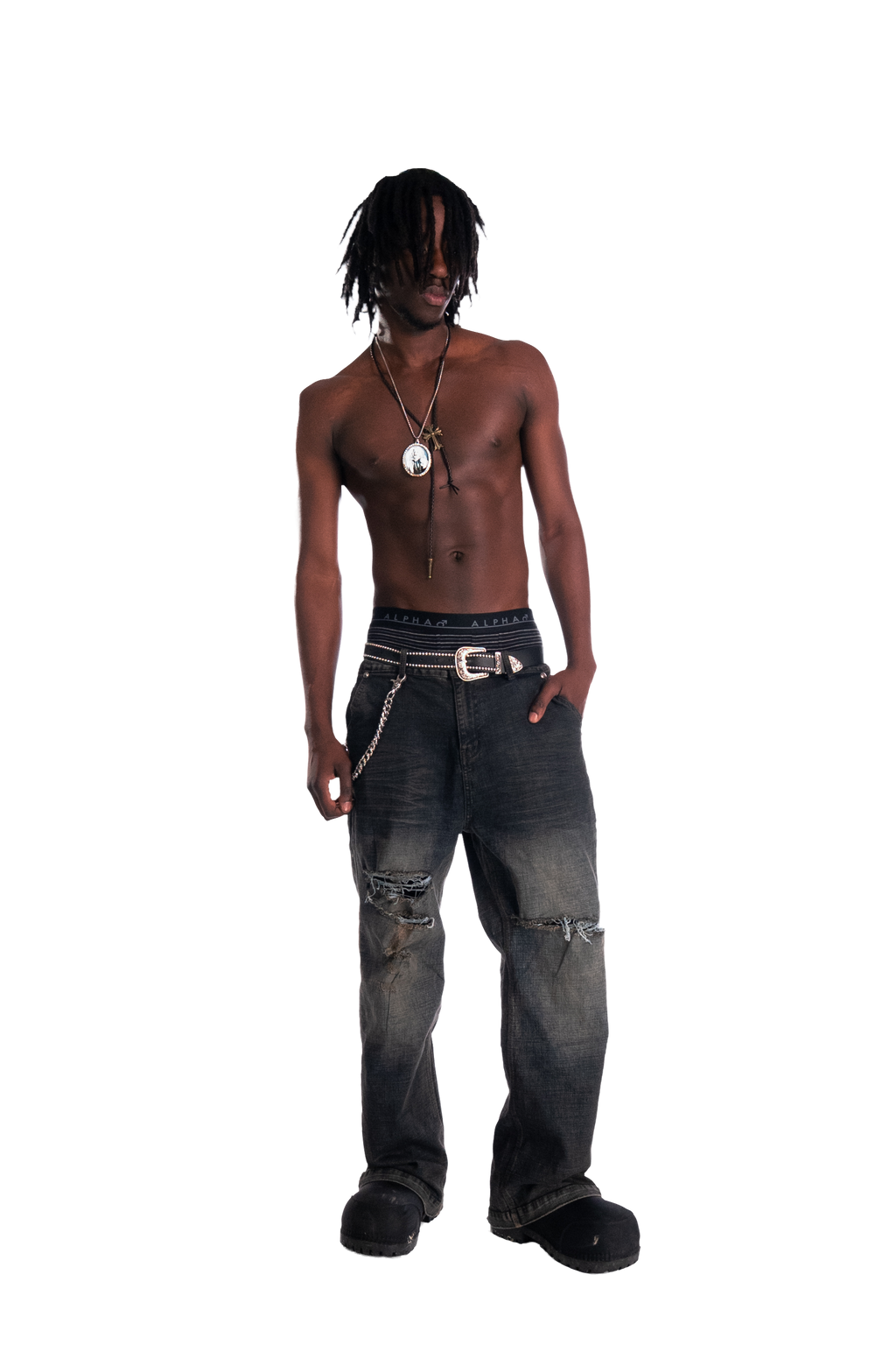 VL Fade Tear Wide Jeans