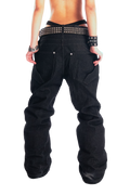 RDW Flared Raw Navy Denim Pants