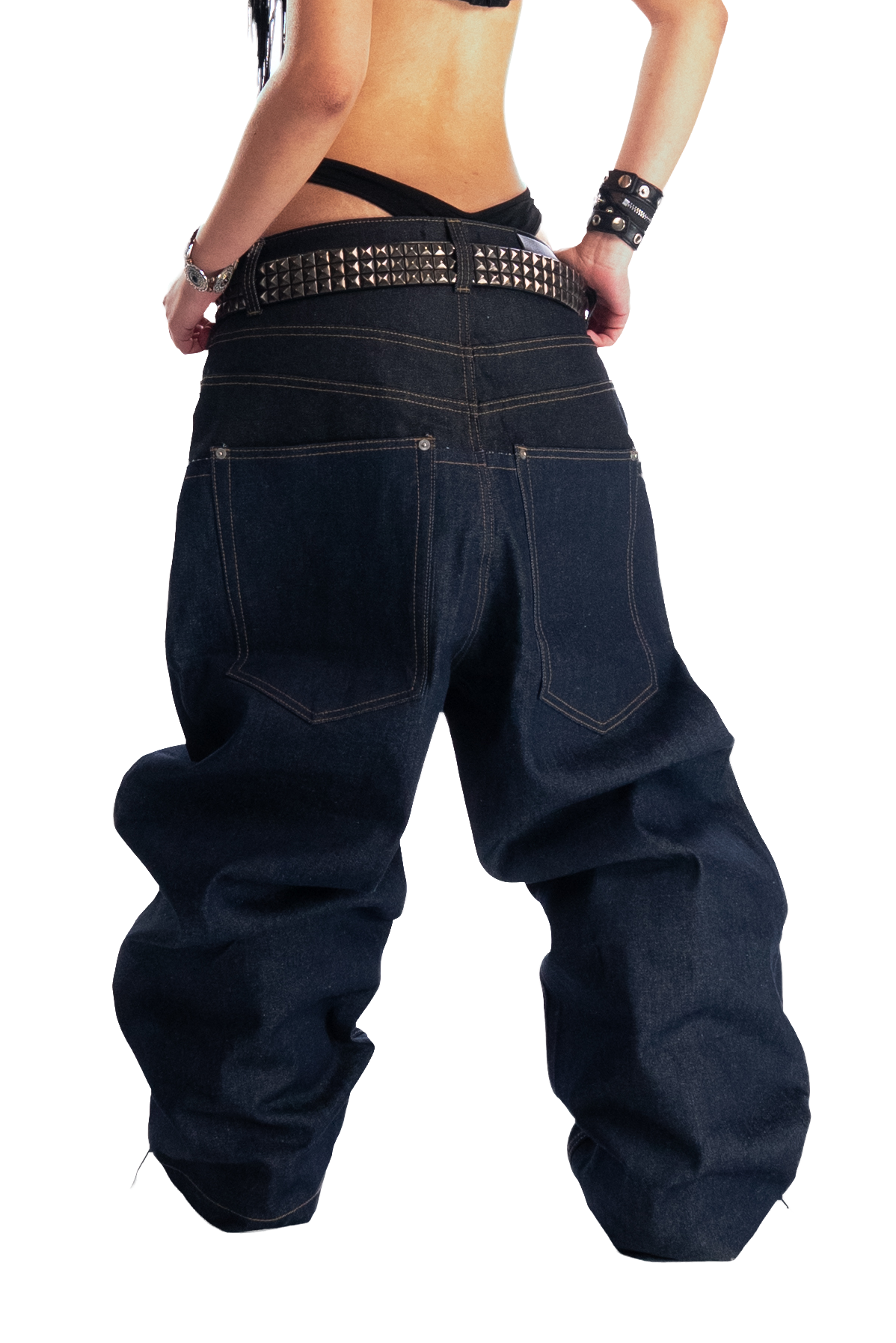 RDW Double Waist Raw Denim Pants