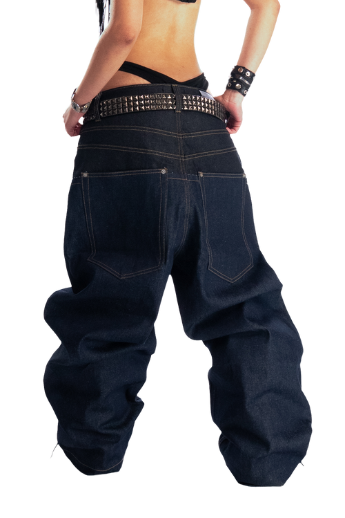 RDW Double Waist Raw Denim Pants