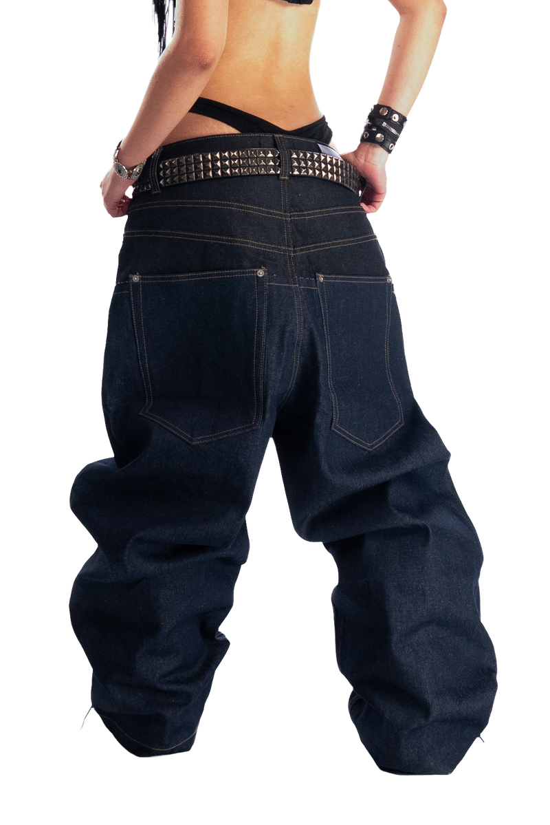 RDW Double Waist Raw Denim Pants