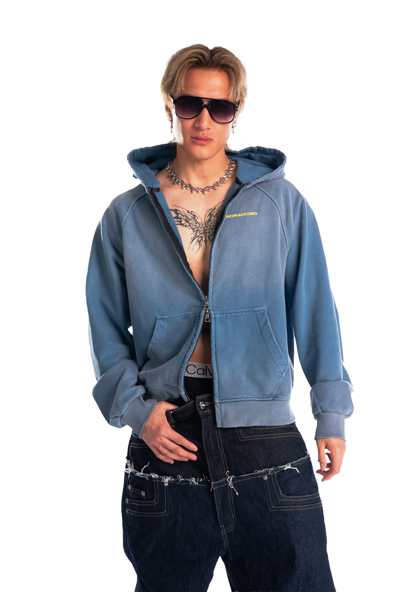 RDW Sunfaded Raglan Zip Up Hoodie