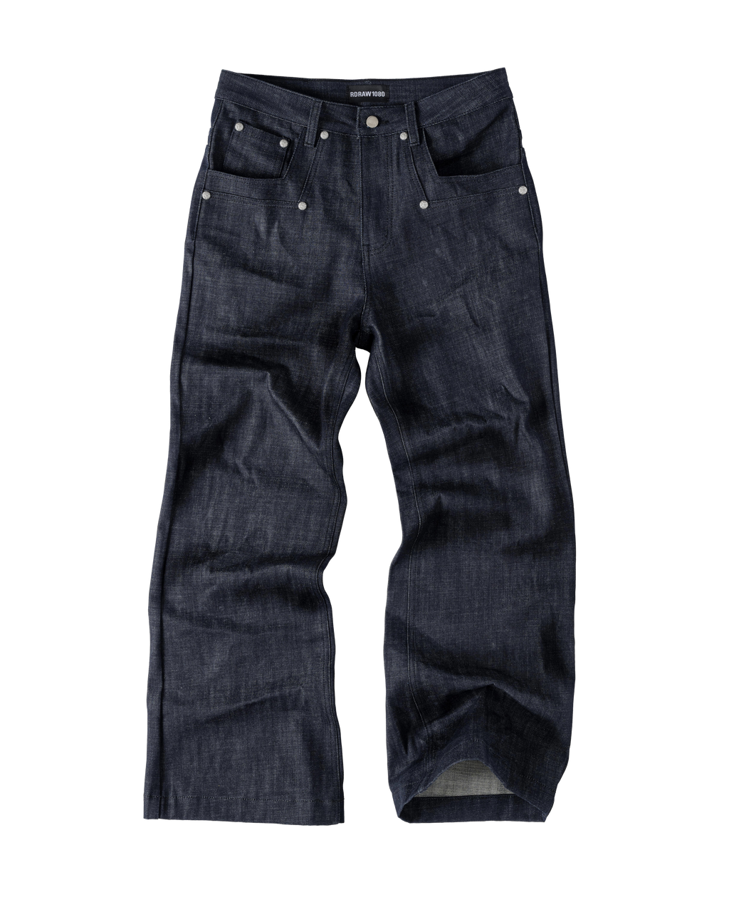 RDW Flared Raw Navy Denim Pants