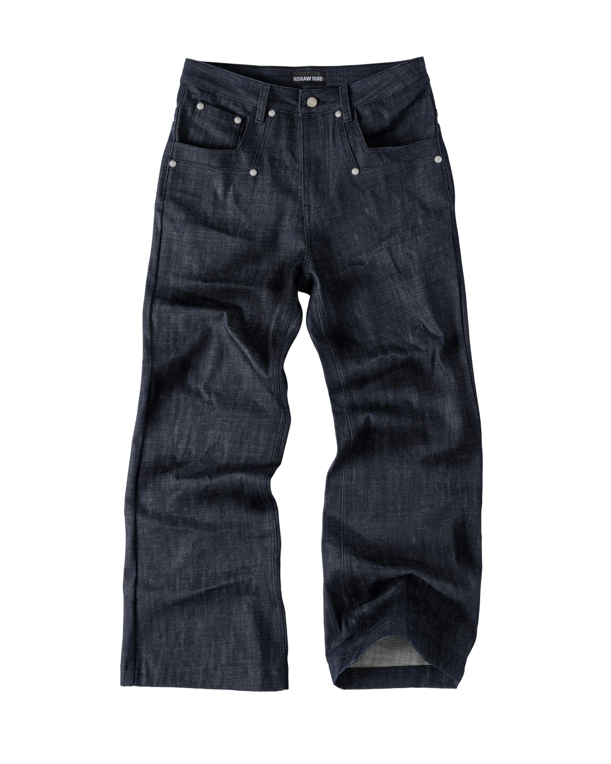RDW Flared Raw Navy Denim Pants