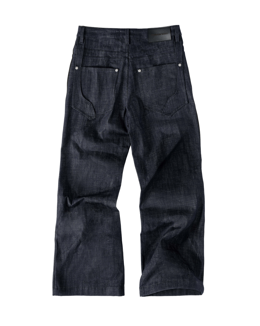 RDW Flared Raw Navy Denim Pants