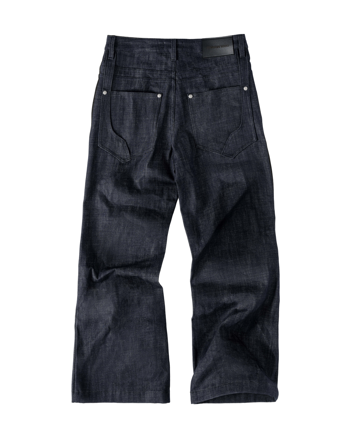 RDW Flared Raw Navy Denim Pants