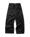 RDW Double Waist Black Raw Denim Pants