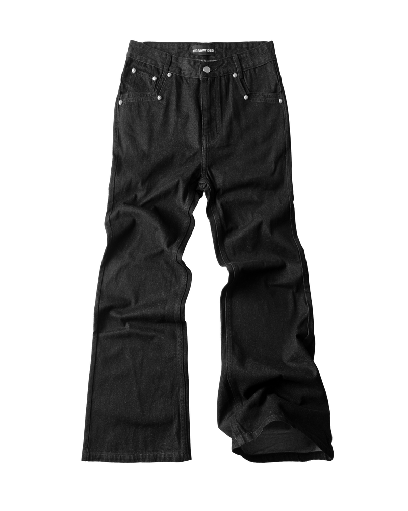 RDW Flared Raw Denim Pants