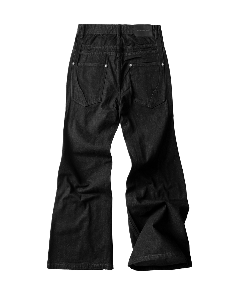 RDW Flared Raw Denim Pants