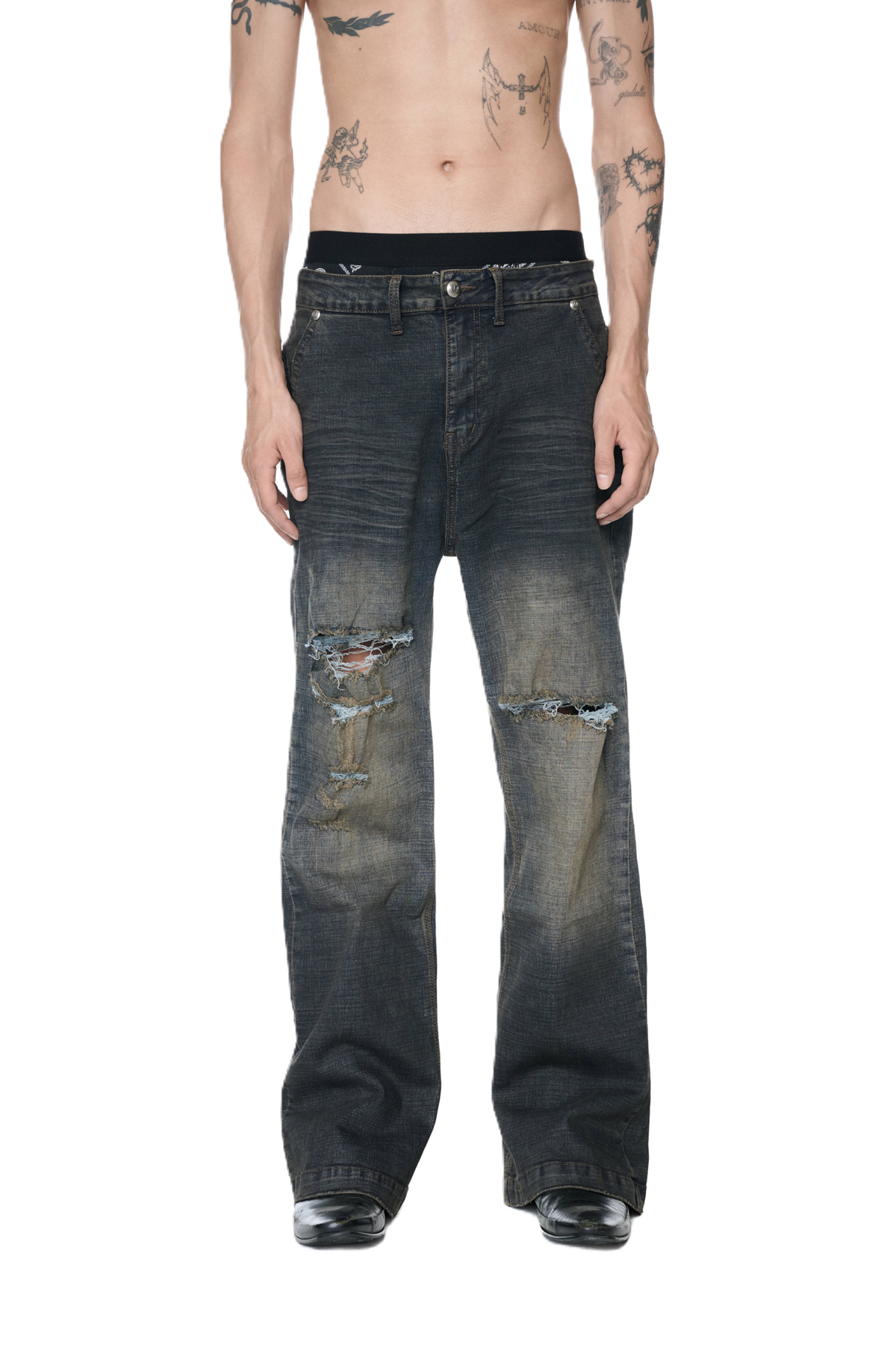 VL Fade Tear Wide Jeans